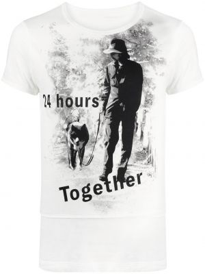 T-shirt con stampa Yohji Yamamoto bianco