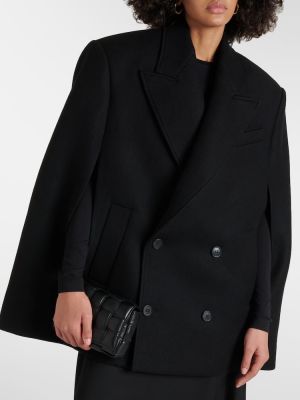 Abrigo corto de lana Wardrobe.nyc negro