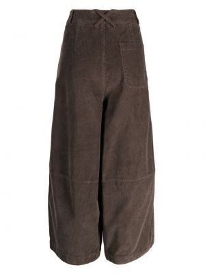 Spodnie sztruksowe bawełniane Ymc brązowe
