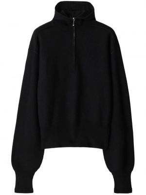Vilnas džemperis ar rāvējslēdzēju Burberry melns
