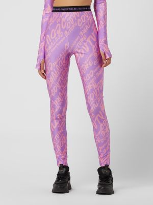 Legginsy Versace Jeans Couture fioletowe