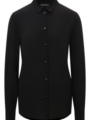 Черная шелковая рубашка Emporio Armani