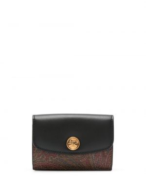 Žakárová kožená peňaženka s paisley vzorom Etro