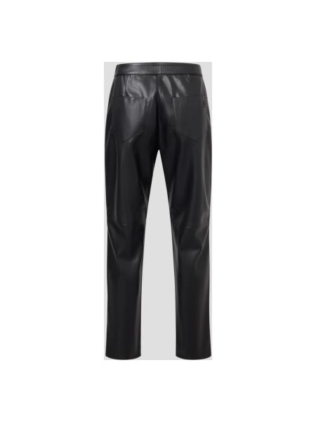 Pantalones de cuero de cuero sintético Karl Lagerfeld negro