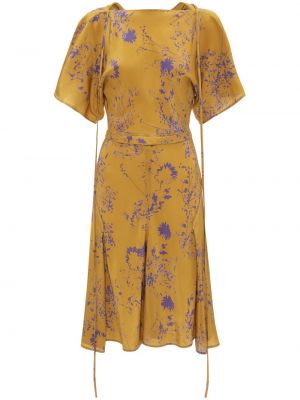 Jedwabna sukienka w kwiatki z nadrukiem Victoria Beckham
