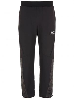 Pantaloni sport cu imagine cu imprimeu geometric Emporio Armani negru