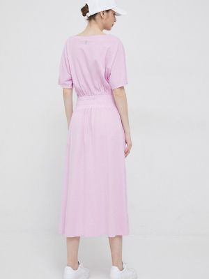 Pamučna maksi haljina Deha ružičasta