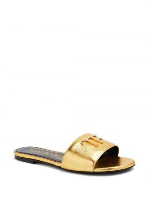Pantofi din piele Tom Ford auriu