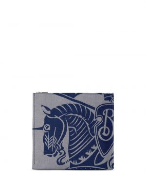 Listová kabelka s potlačou Burberry modrá