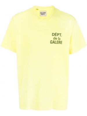 Bavlněné tričko s potiskem Gallery Dept. žluté