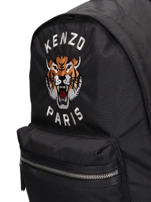 Zaino ricamato a righe tigrate Kenzo Paris nero