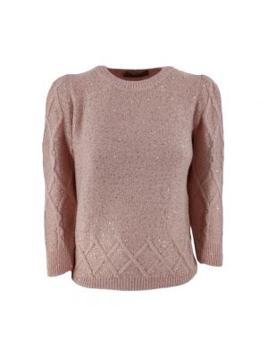 Sweter z okrągłym dekoltem D.exterior różowy