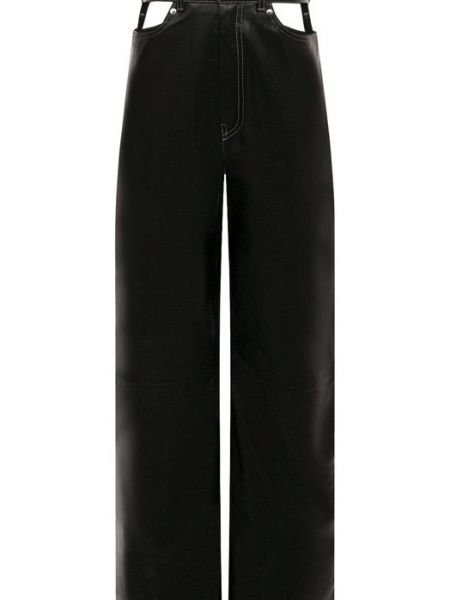 Черные кожаные брюки Manokhi