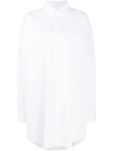 Pūkinė drapiruota marškiniai Maison Margiela balta