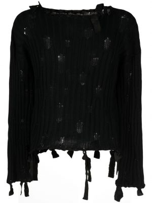 Sweter wełniany Mm6 Maison Margiela czarny