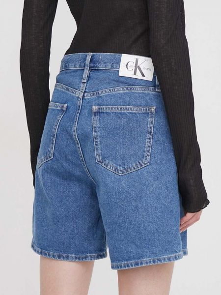 Magas derekú farmer rövidnadrág Calvin Klein Jeans kék