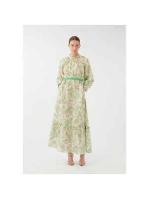 Vestido largo con estampado de cachemira Dea Kudibal verde