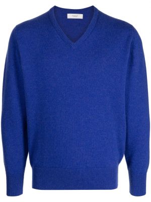 Кашмирен пуловер с v-образно деколте Pringle Of Scotland синьо