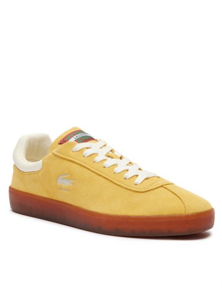 Sneakersy skórzane Lacoste żółte