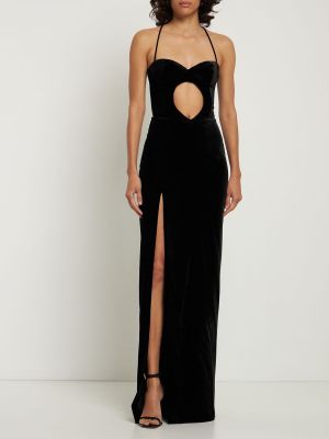 Viskózové večerní šaty Alessandra Rich černé