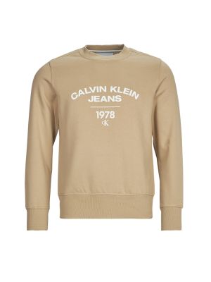 Majica dugih rukava sa dugačkim rukavima Calvin Klein Jeans bež