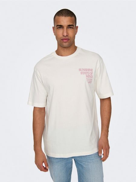 Camiseta con estampado Only & Sons blanco
