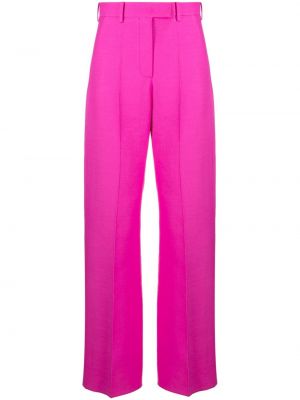 Pantaloni cu picior drept din crep Valentino Garavani roz