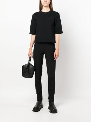 Slim fit kalhoty Semicouture černé