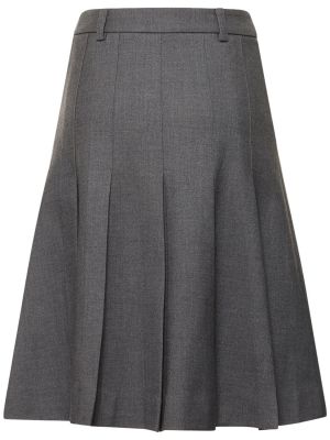 Flanelová plisovaná midi sukňa Dunst sivá