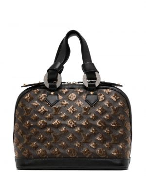 Pailletten shopper handtasche Louis Vuitton braun