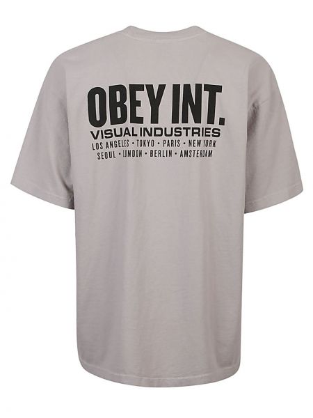 T-shirt Obey argento