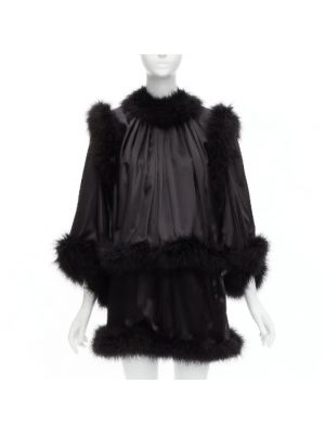 Jedwabna sukienka retro Saint Laurent Vintage czarna
