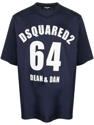 Tričko s potlačou Dsquared2 modrá