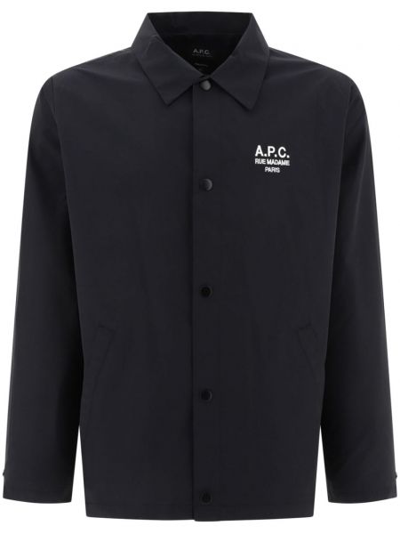 Μακρύ πουκάμισο με κέντημα A.p.c. μαύρο