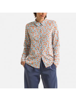 Camisa de flores con estampado manga larga Samsoe And Samsoe azul