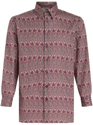 Hemd aus baumwoll mit paisleymuster Etro pink
