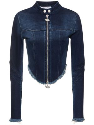 Giacca di jeans di cotone Cannari Concept blu