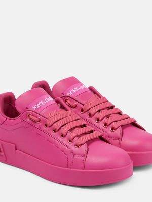 Sneakerși din piele Dolce&gabbana roz