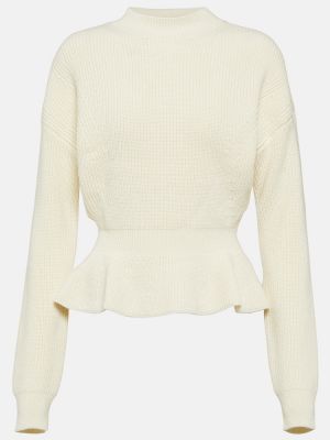 Пеплум вълнен пуловер Chloã© бяло