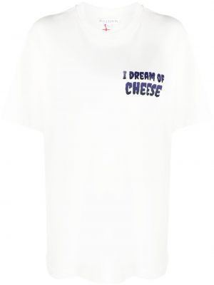 T-shirt avec imprimé slogan en coton à imprimé Jw Anderson blanc