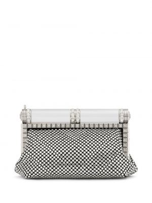 Krištáľová listová kabelka Dolce & Gabbana sivá