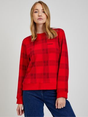 Kavbojke s karirastim vzorcem Calvin Klein rdeča
