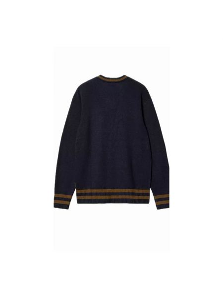 Sweter z dekoltem w serek Carhartt Wip niebieski