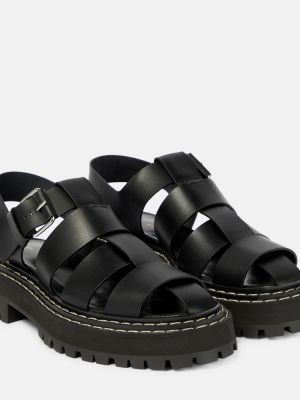 Kožne sandale s platformom Proenza Schouler crna