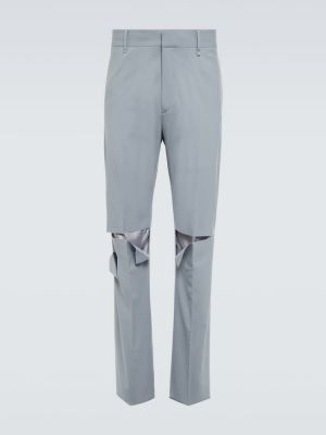Spodnie wełniane z przetarciami Givenchy szare