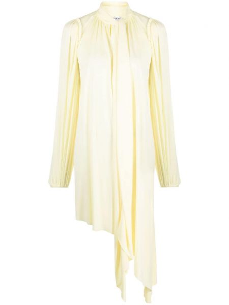 Krepové asymetrické koktejlové šaty Loewe žluté