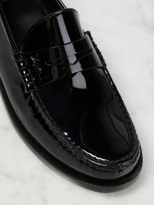 Lakirane usnjene loaferke Saint Laurent črna