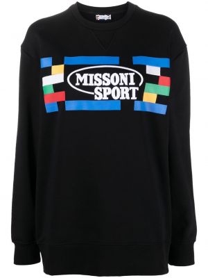 Raštuotas medvilninis džemperis Missoni juoda