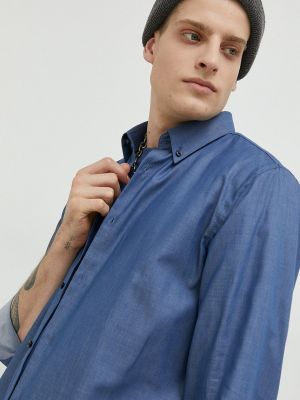 Pernata košulja s gumbima slim fit Hugo plava
