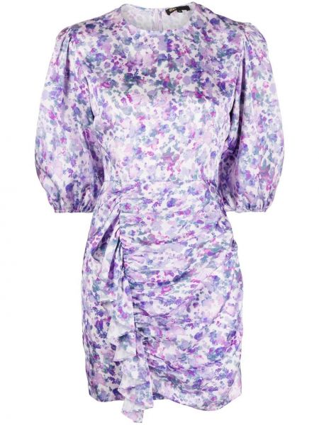 Коктейлна рокля на цветя с принт с волани Maje виолетово
